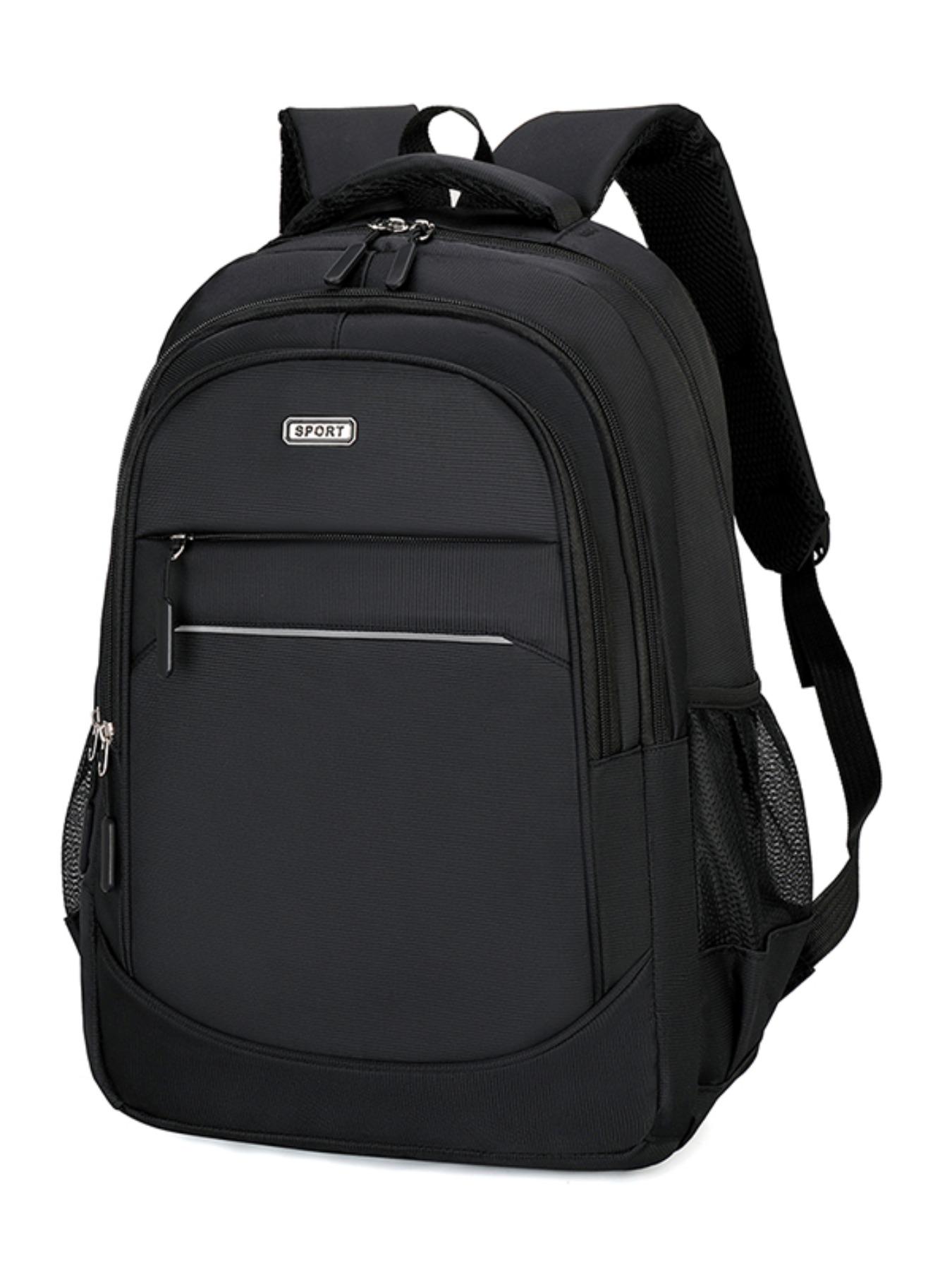 Lightweight Fashion Backpack, Waterproof Dual-Shoulder Bag, Plain Design with Night Reflective Strip, Multifunctional for Business Travel Men