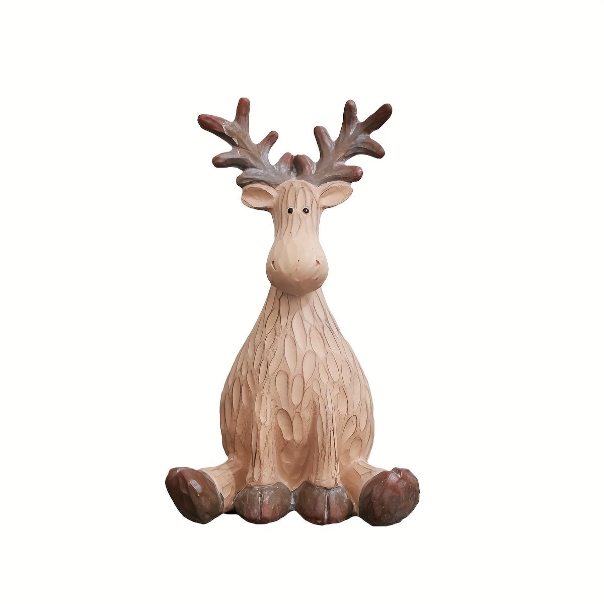 Resin Reindeer Ornament with Bristles, Cartoon Style Christmas Decor, Detailed Craftsmanship, Perfect for Home & Gifts, Ornaments Decor