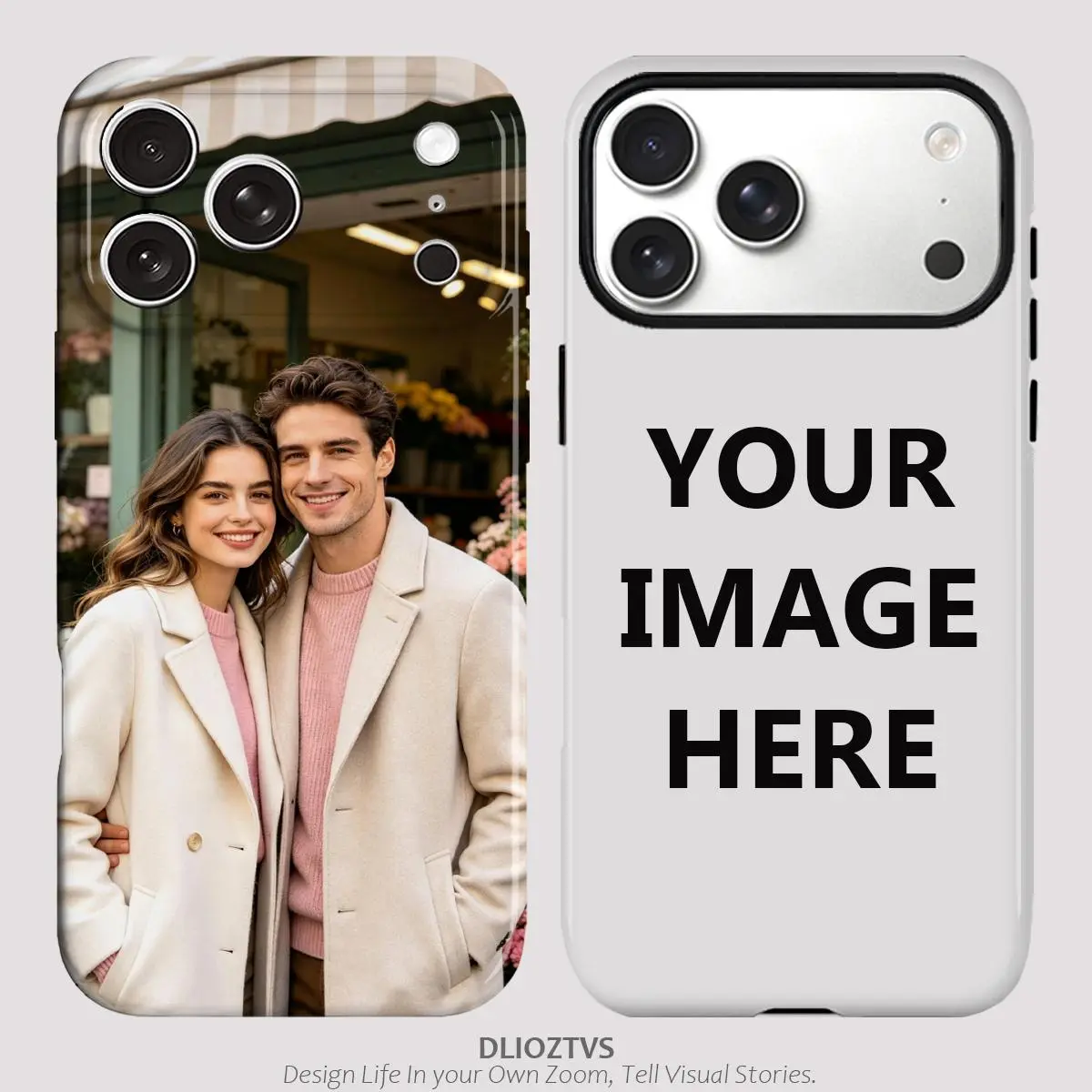DLIOZTVS Custom Phone Case for iPhone 17 Pro Max Air 16 Plus 15 14 13 12 11, Customized Your Own Any Photo Pattern, Shockproof Soft Protective Cellphone Cases Cover, High Definition Heat Transfer Printing Technology, Unique Gift For Yourself and Friends