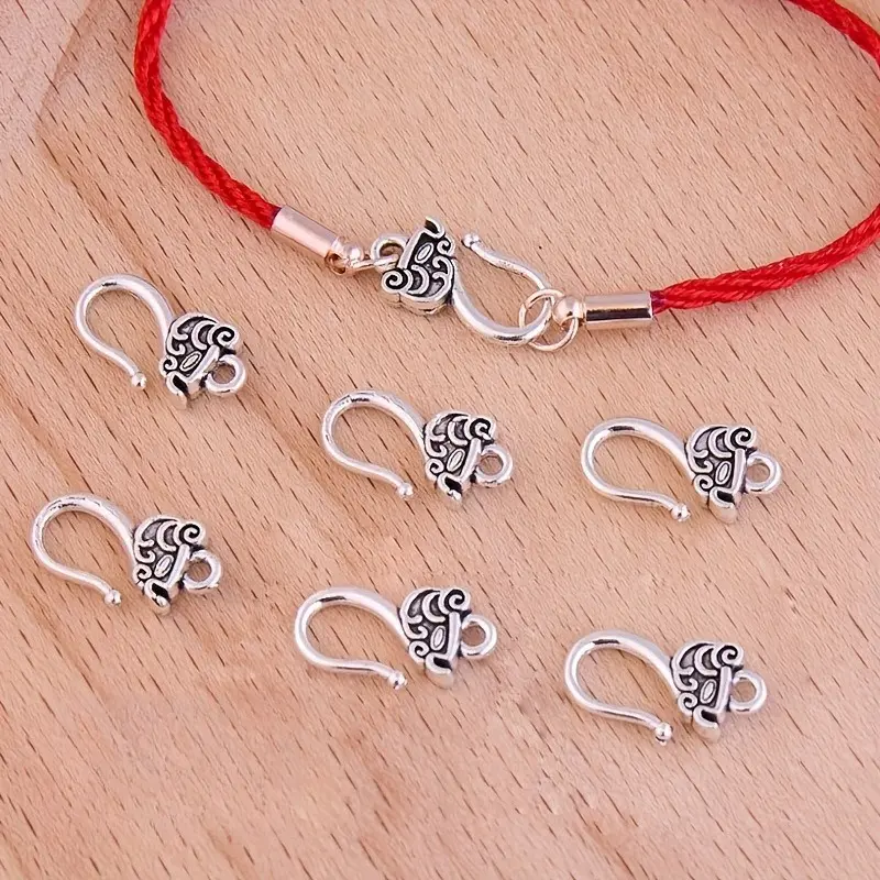 56pcs Retro Cloud S-shaped Alloy Metal Buckle Set, Ancient Silvery Necklace End Clasps, DIY Jewelry Craft Accessories for Necklaces, Bracelets