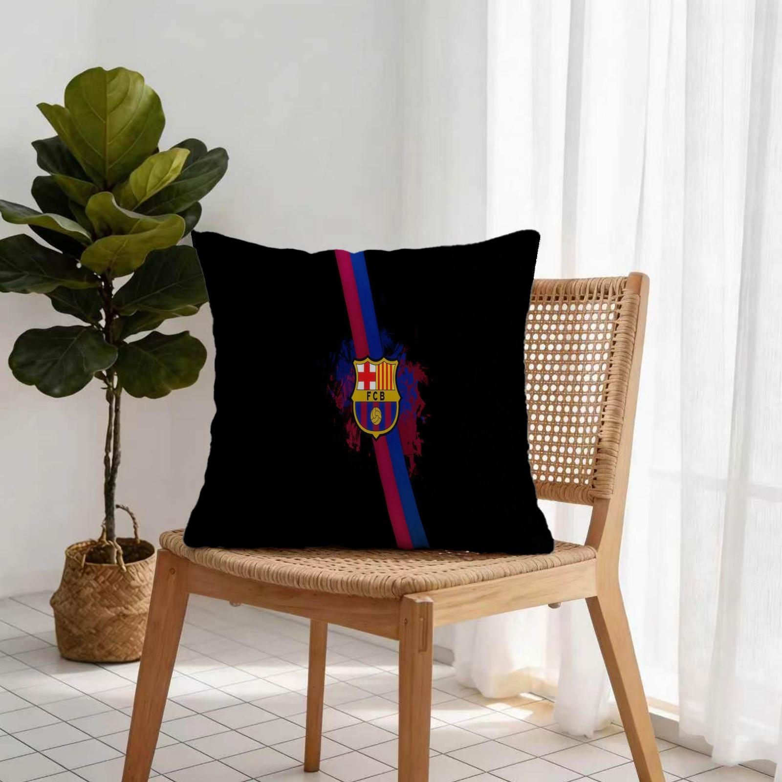 18x18 Inch Soccer Club Throw Pillow, Red Blue Striped Sport Team Decorative Cushion, Football Fan Sofa Bed Living Room Decor, Ideal Gift for Soccer Fans Teens Adults Men