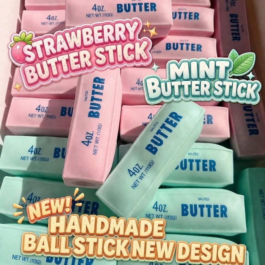 Crunchy Sound Butter Bar Squishy Toy, Kawaii Tpr Fidget, Soft Squeeze Fidget Toy Sensory Play Toy Portable Stress Relief Decompression Toy Cute Desk Relax Toy Gift For Teens Adults Handmade Ball Crispy Squishy