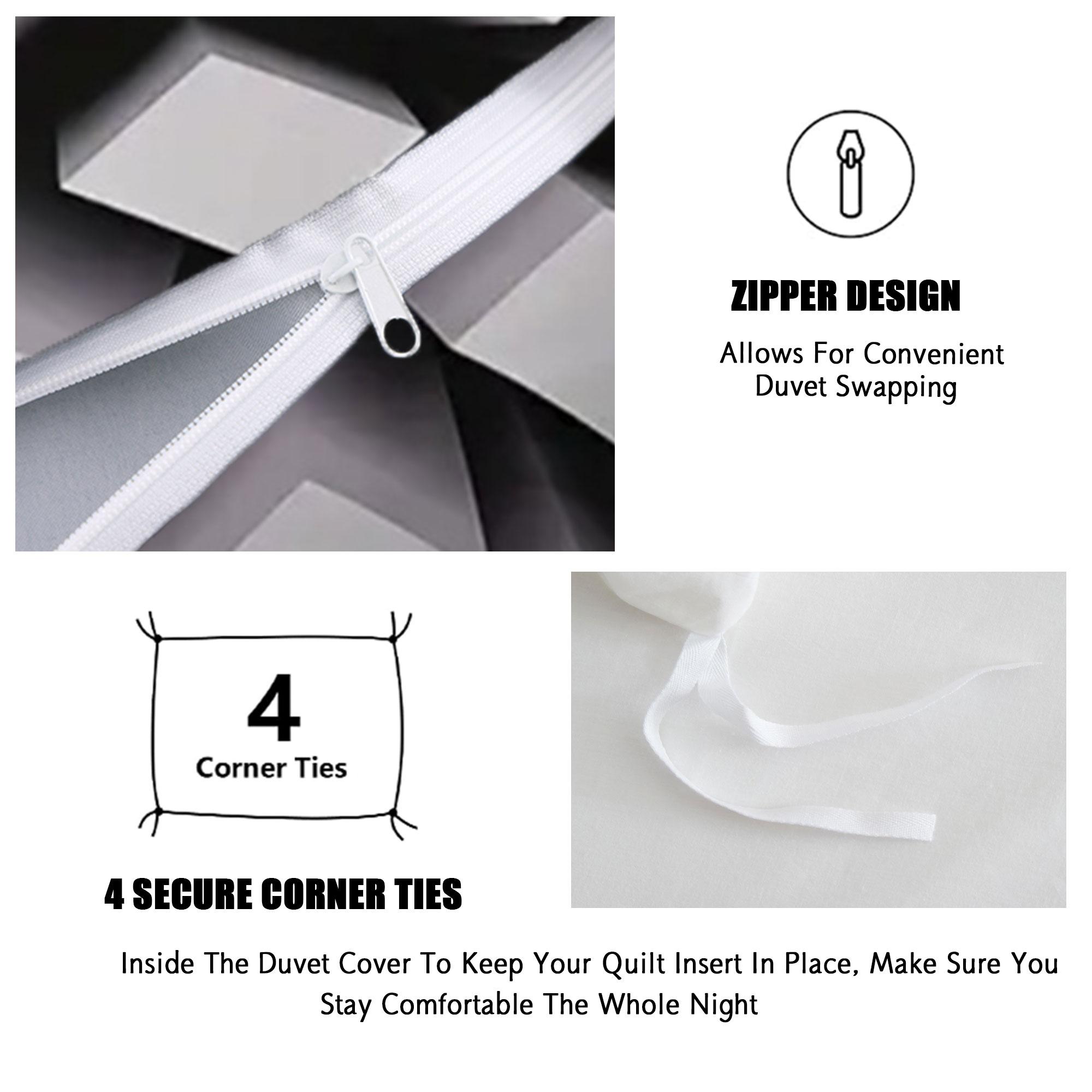 3D Block Theme Reversible Bedding Set, Soft Polyester Duvet Cover and Pillowcase, Bedroom Decoration, Comfortable and Stylish, Modern Bedding Set