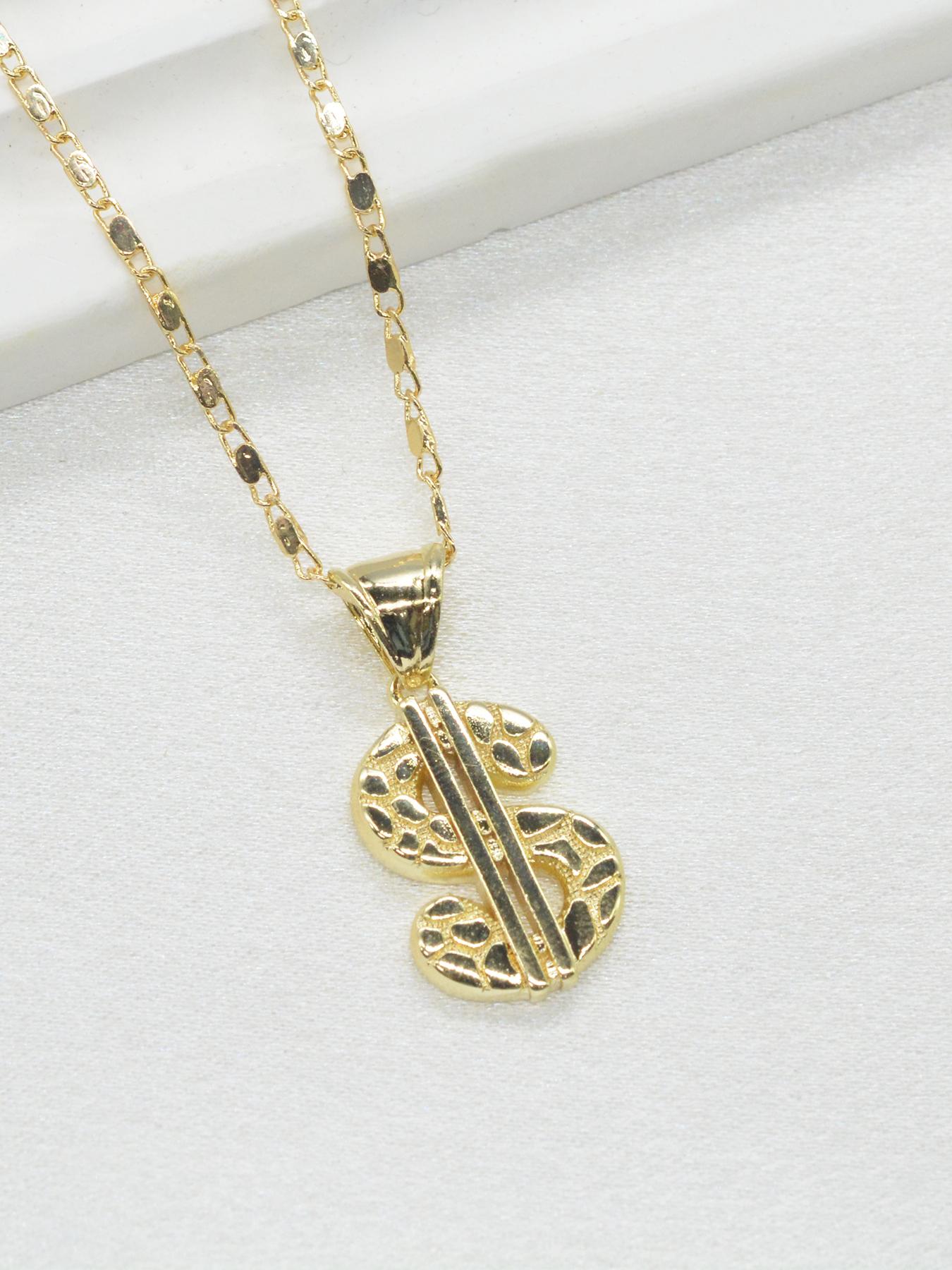 Fashion Hip Hop Dollar Sign Pendant Necklace, Vintage Street Style Jewelry Gift for All Seasons, Perfect for Valentine's Day and Birthdays