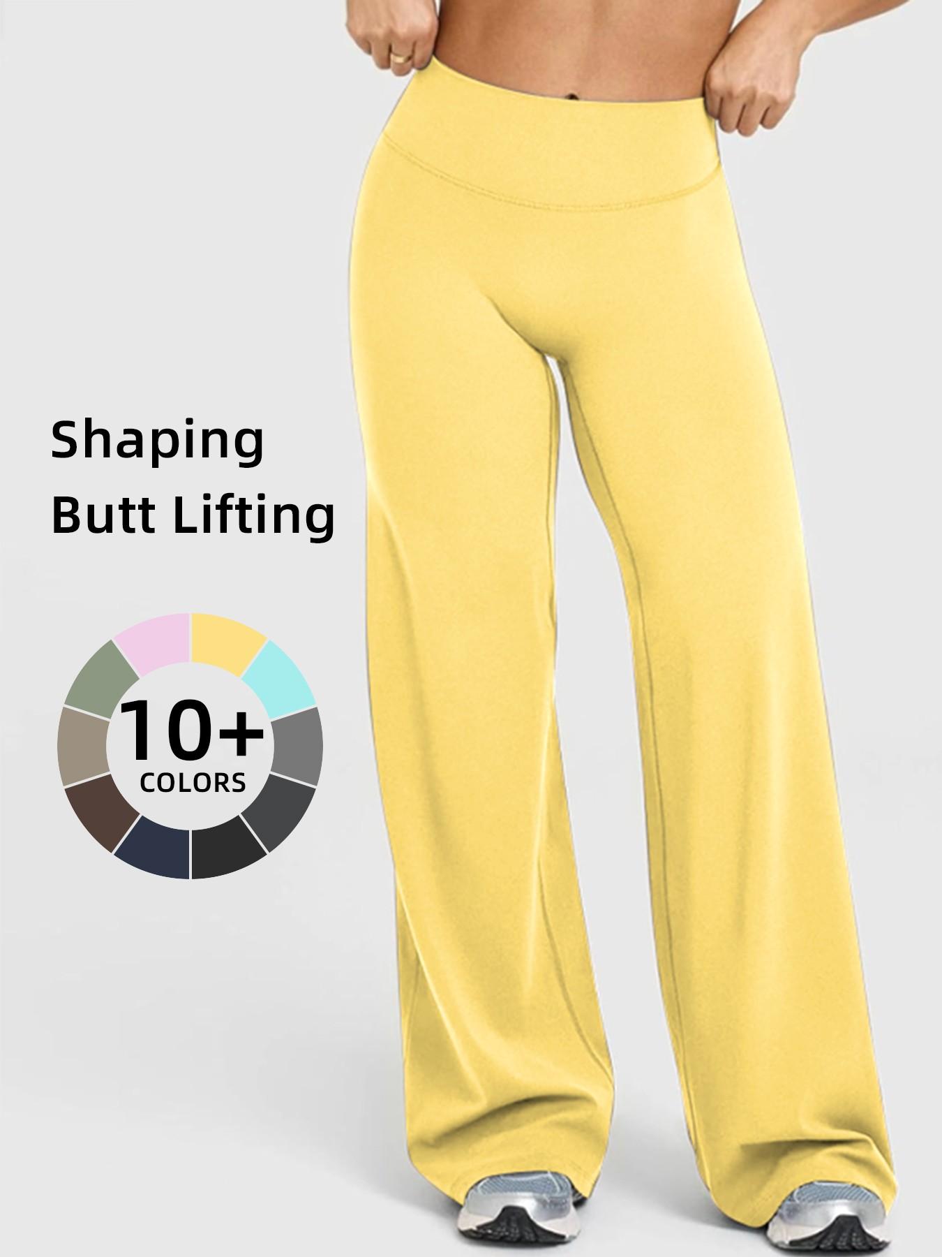 Women's High Waisted Elastic Wide Leg Pants, Loose Straight Fit, Perfect for Yoga and Pilates, Comfortable Daily Wear