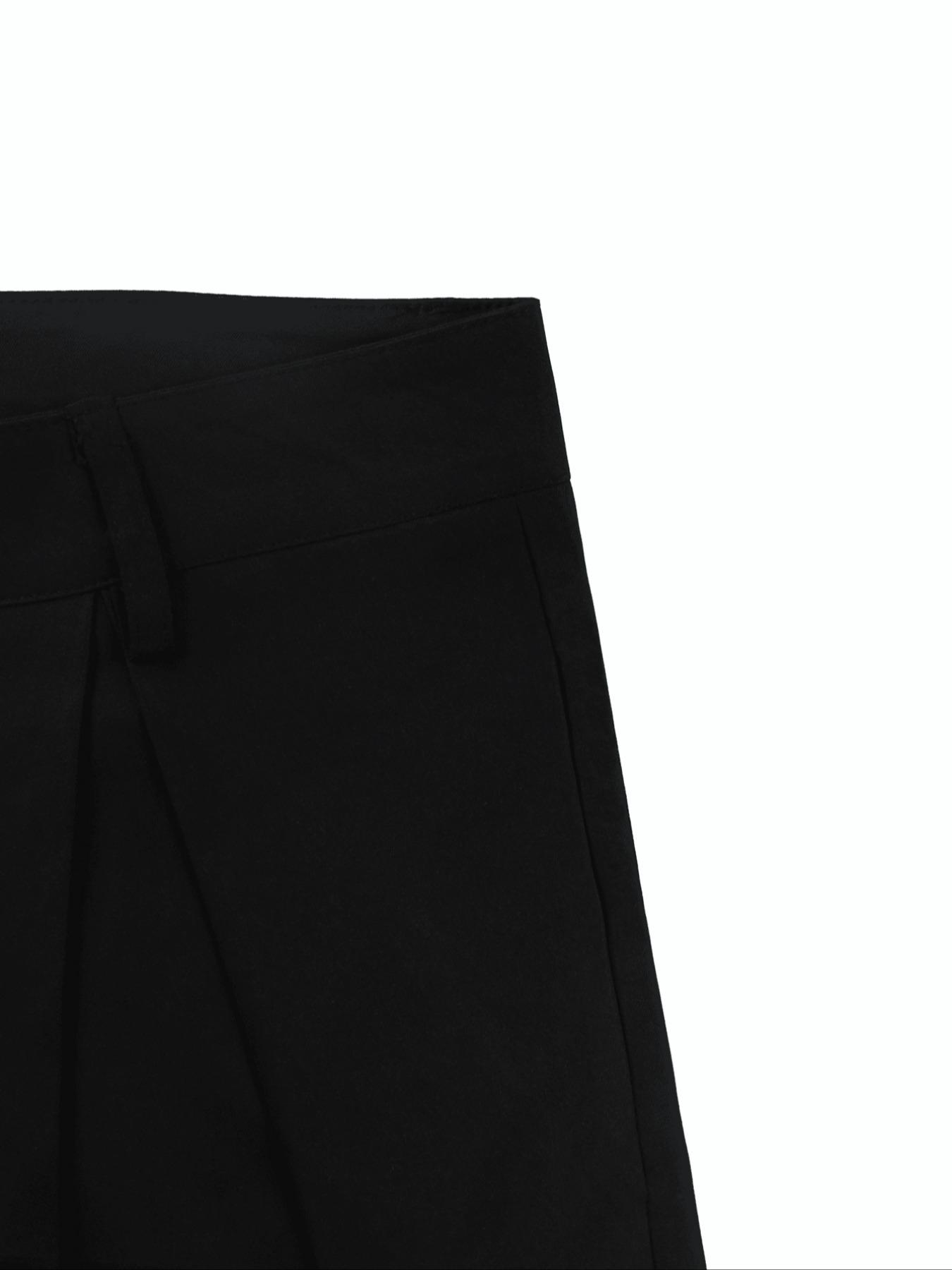 Men's Fashion Wide Leg Pants, Wrinkled Buttoned Regular Length Pants for All-Season, Suitable for Daily Use