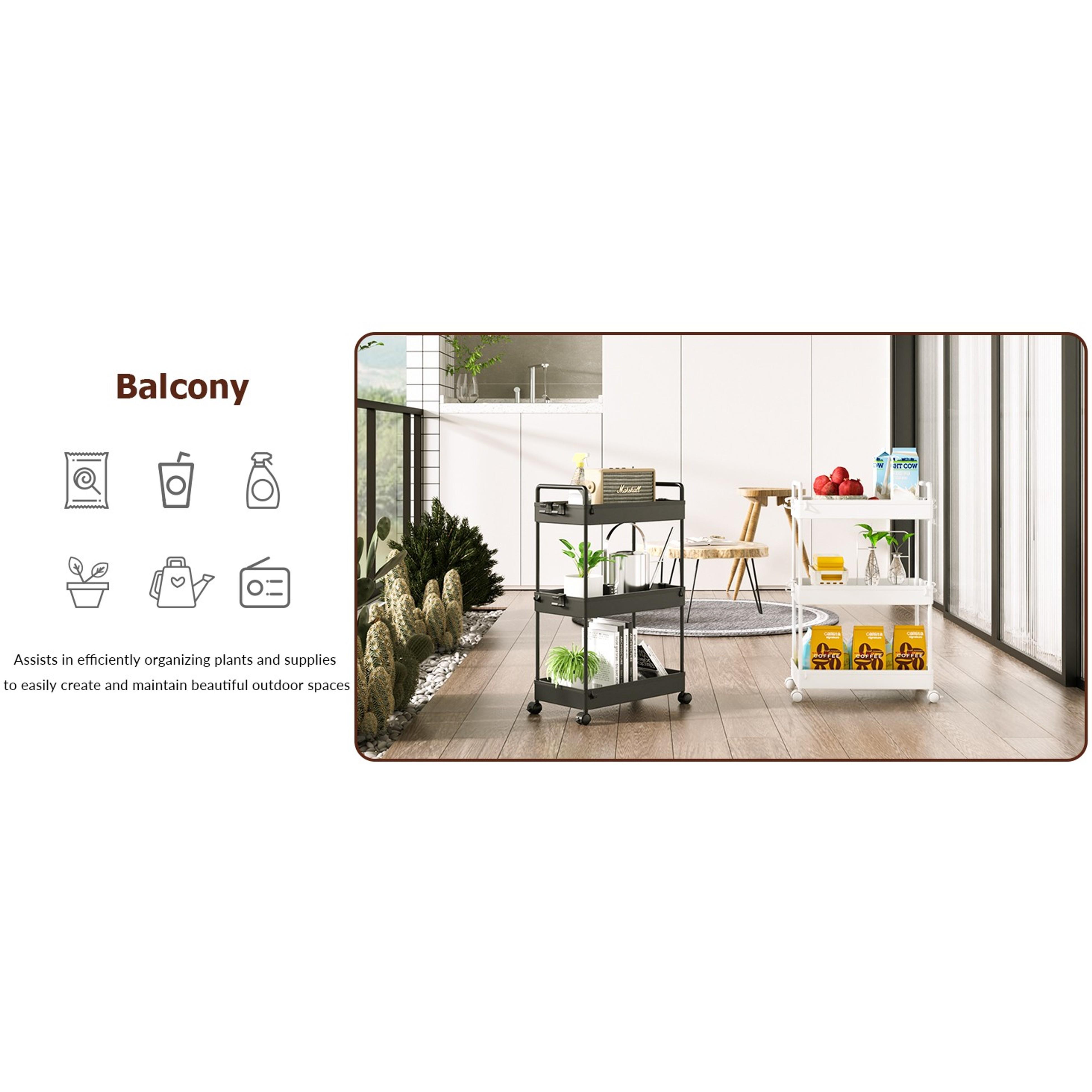 3-Tier Slim Rolling Storage Cart with Wheels, White Utility Organizer for Bathroom, Laundry, Kitchen, Bedside & Dorm, Fits Art, Craft, Snack, Makeup, Nail, Diaper & Postpartum Baby SuppliesGift