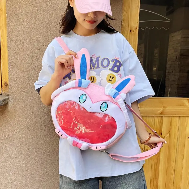 Plush Rabbit Ita Bags Soft Cute Bunny Ita Crossbody Bag Large Capacity Furry Shoulder Backpack Anime Cartoon Itabag for Girls