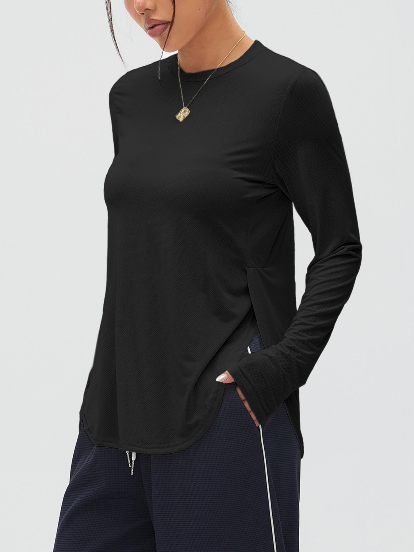 Women's High Elasticity Long Sleeve Breathable Mesh T-Shirt, Ideal for Gym Workouts Outdoor Hiking Cycling Yoga Running Base Layer Top, Fitness Running Tops, Athletic Yoga Tops