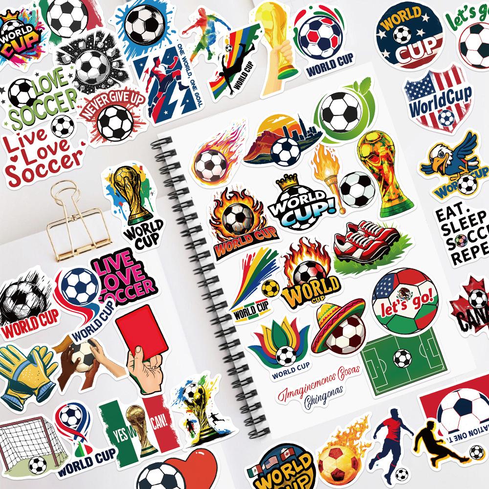 50pcs Football Cartoon Graffiti Stickers, Office Supplies and Notebook Accessories, Used To Decorate Journals, Scrapbooks, Computers, Water Bottles, Cars, Etc.