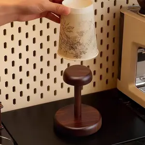 Wooden Cup Holder Rack, Water Cup, Coffee Cup, Tea Cup, Disposable Paper Cup Dispenser, Kitchen Dining Office Desk Storage Organizer