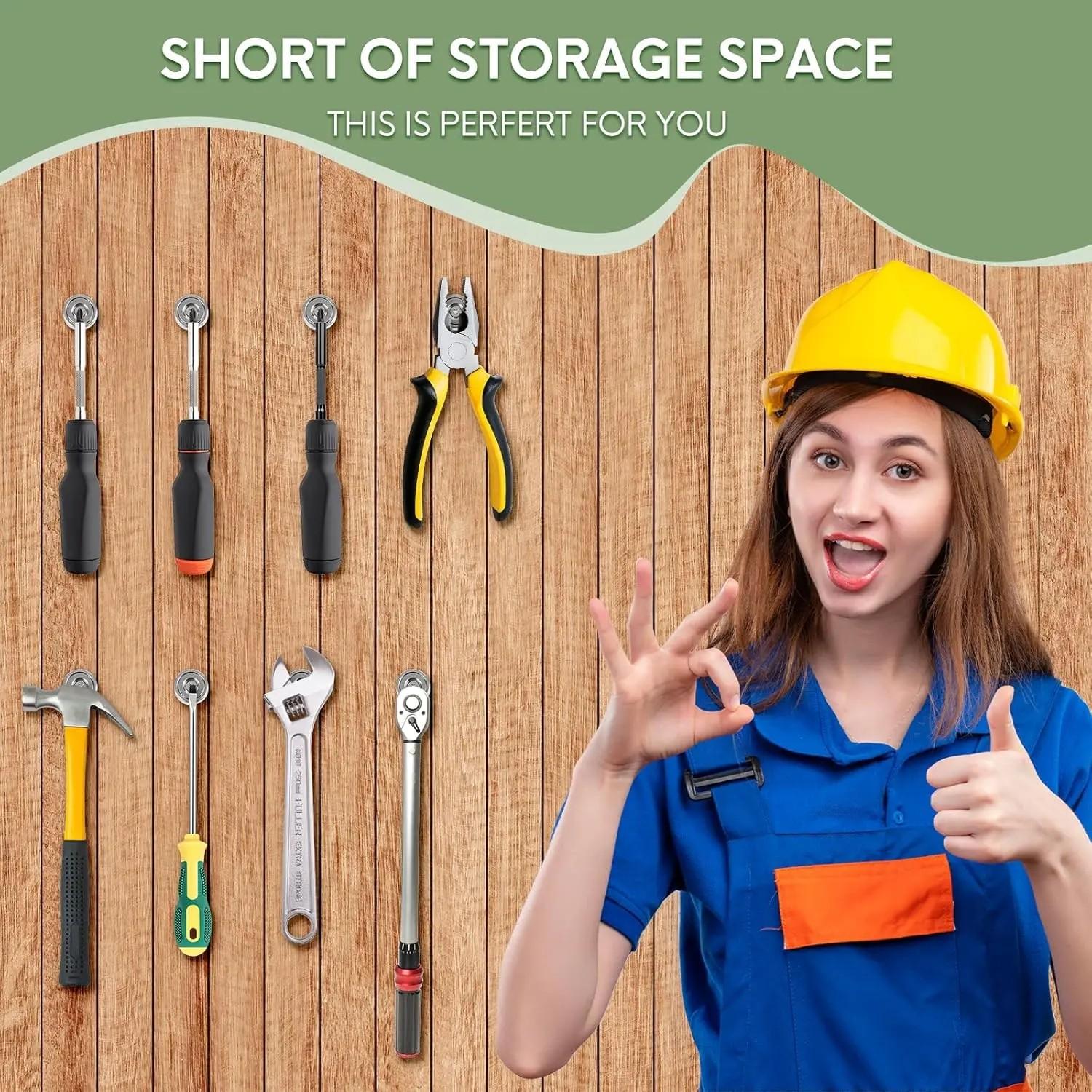 8/16/32pcs Rare Earth Magnets, 0.63 Inch Discs with Screws, 20lb Load Capacity, DIY Woodworking, Kitchen Organization, Metal Accessories