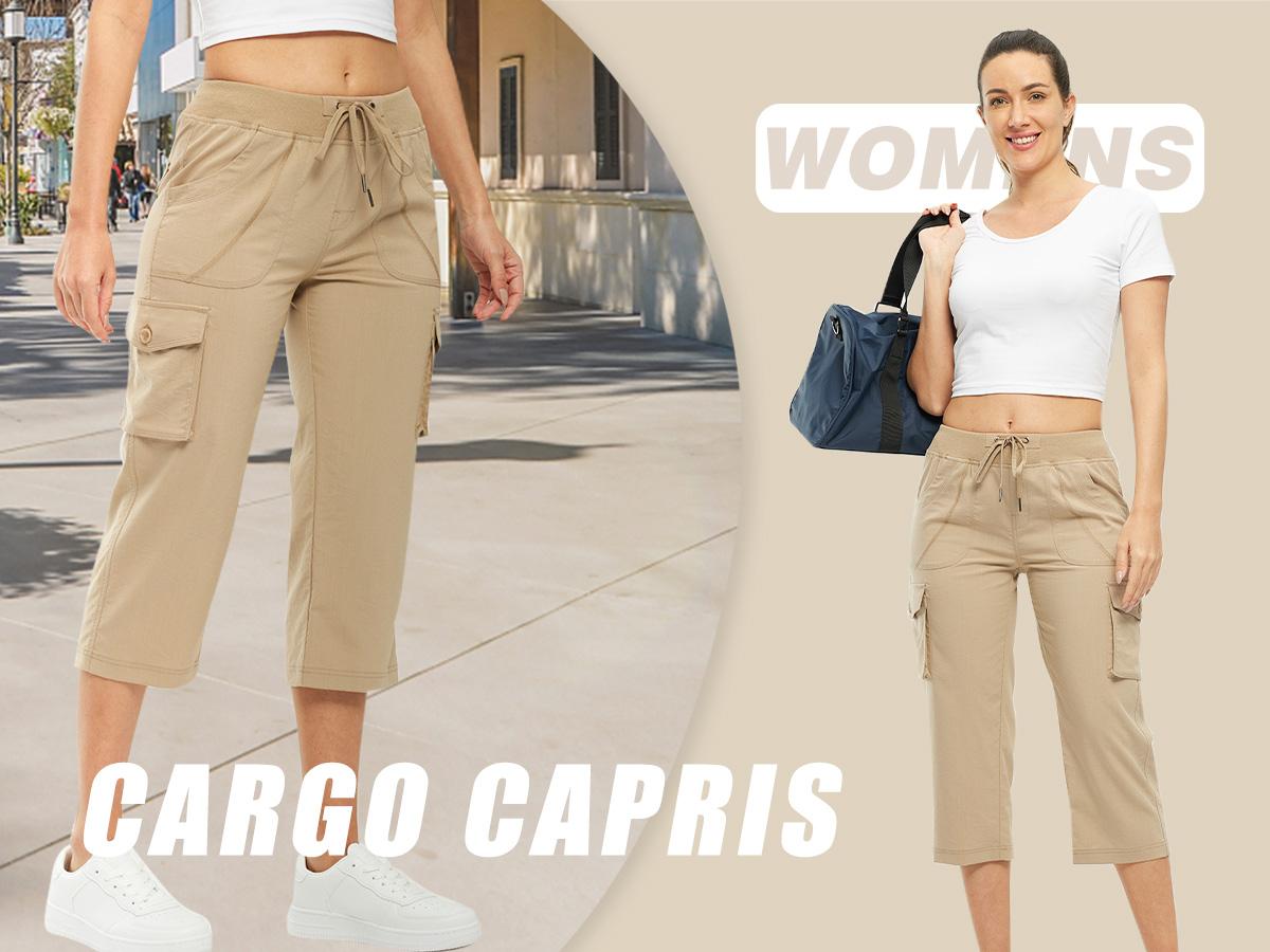 YSENTO Women's Cargo Pants  Plus Size Outdoor Lightweight Capris Casual Trip Loose Shorts Summer Style Moms over 30 Comfy wear ootd Bottoms Basic Pink  #SpringFresh