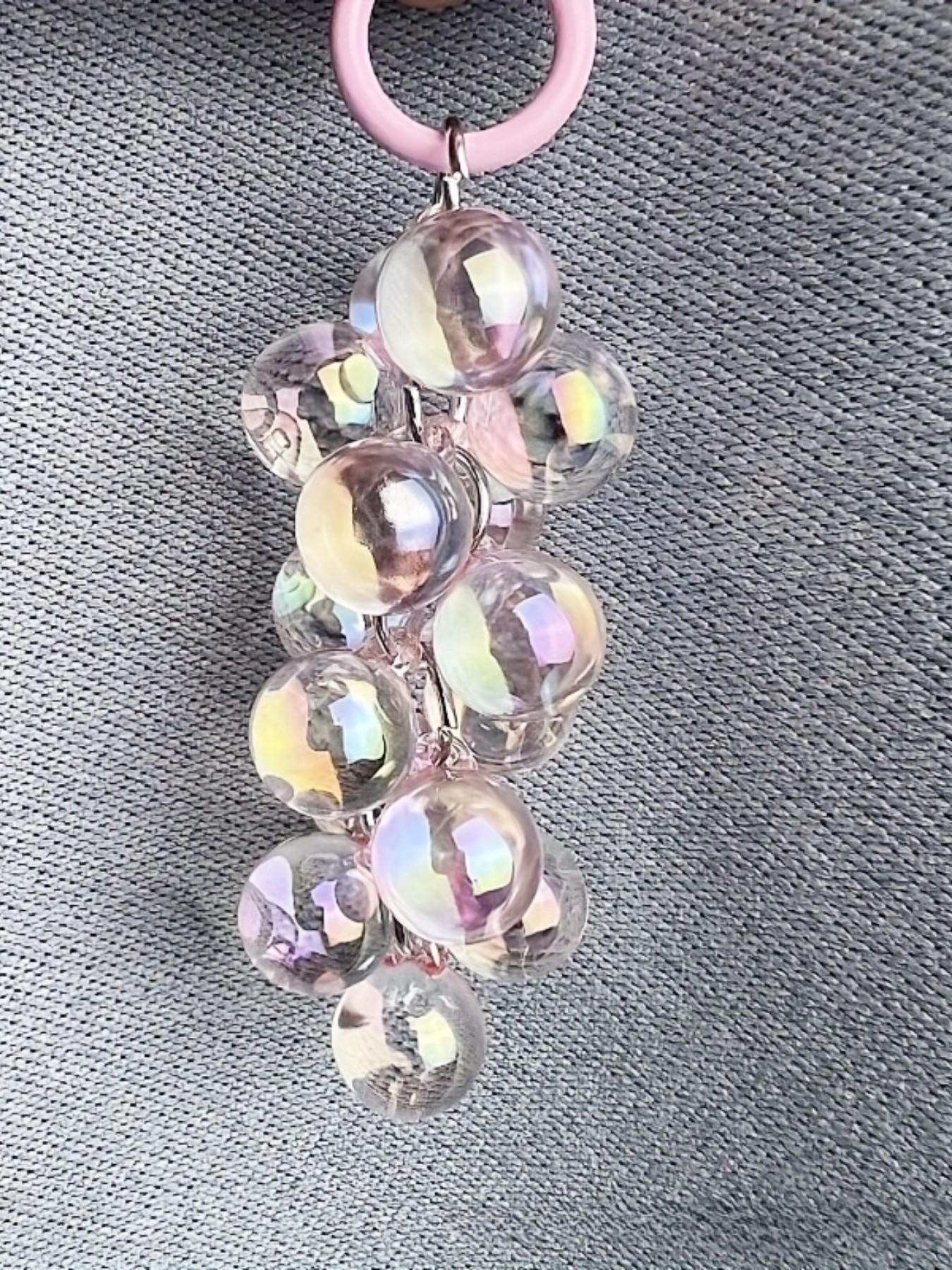 A New 16MM High-Transparency Uv-Coated Colorful Grape Bead Short Mobile Phone Chain, Suitable for Bags And Keychains, Available in Various Colors