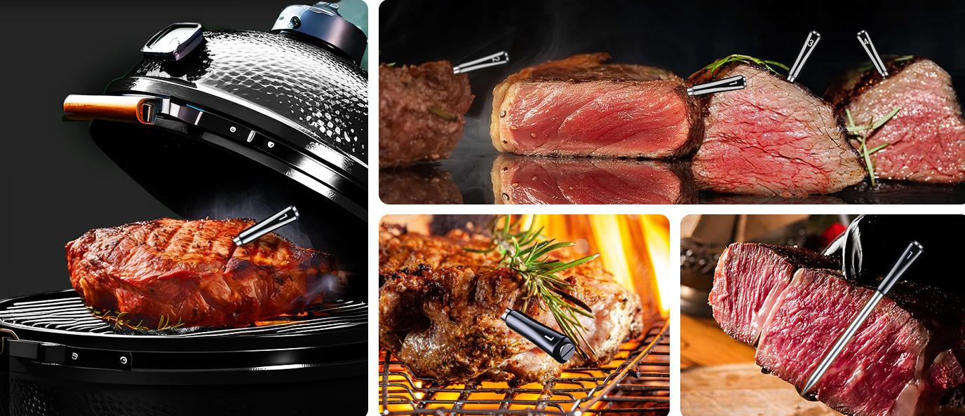 INKBIRD Wireless Digital Food Thermometer - WIFI & Bluetooth Portable LCD Kitchen Gadget, IP67 Waterproof Kitchen Thermometer for Grill BBQ, Cooking,restock,