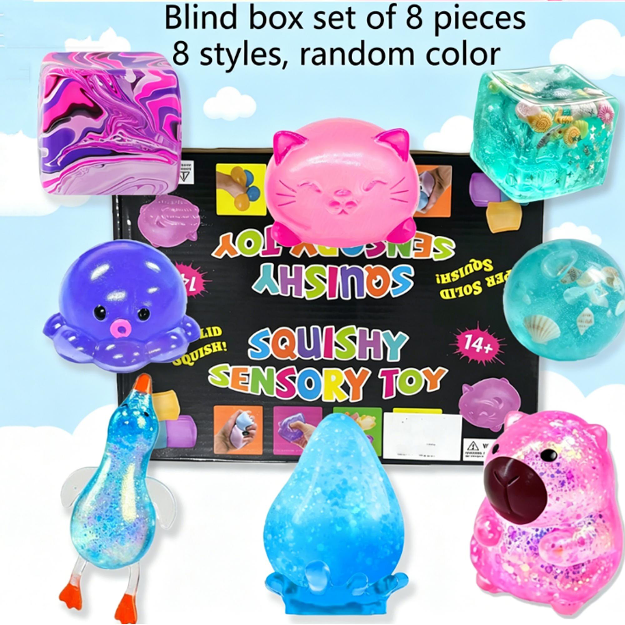 8-Piece Set Blind Box Malt Sugar Stress Relief Fidget Toys, Sensory Bundle, Creative Slow-Return Soft Squishy, Party Gift, 8 Different Styles
