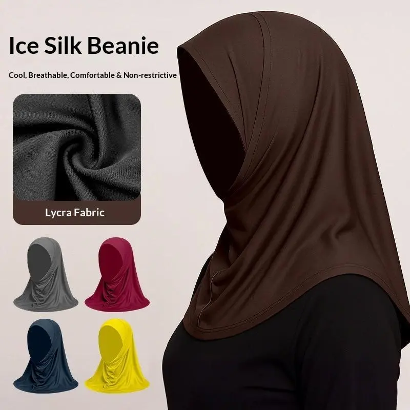 Women's 1-Piece Hijab Head Scarf - Meticulously Crafted Advanced Fabric Sports Towel, One Size Fits All, Light Weight, Durable, Skin-Gentle, Airy, for Casual Modesty & Formal Use, Head Scarfs, Solid Color