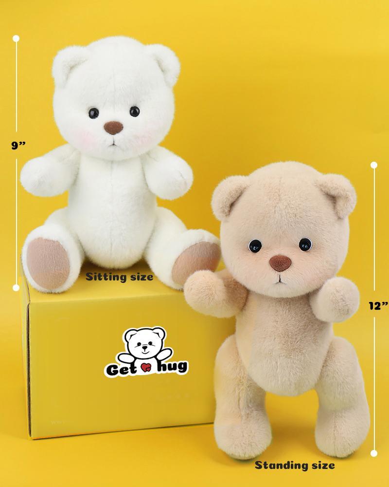 GETAHUG Fluffy Little Elephant Bear Handmade Jointed Teddy Bear Gift ,Summervibes,12" Soft Stuffed Doll Huggable Moveable Stuffed Animal Unique Exquisite Outfit Teddybear Soft Cuddly Gift