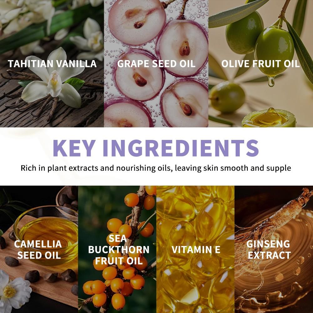 MOISTURE DRENCHING BODY OIL Lightweight Non-Greasy Moisturizing Body Oil, Fast-Absorbing Long-Lasting Moisture for Dry Rough Skin, Softens Smooths with a Radiant Glow, Warm Vanilla Scent for Daily Nourishing Ritual, Pick your scent!