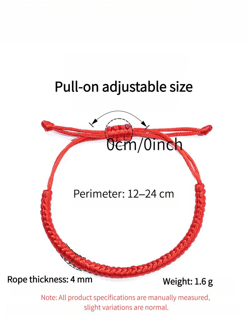 Lucky Red Braided Rope Bracelet, Handmade Adjustable Cord for Him & Her Matching Jewelry
