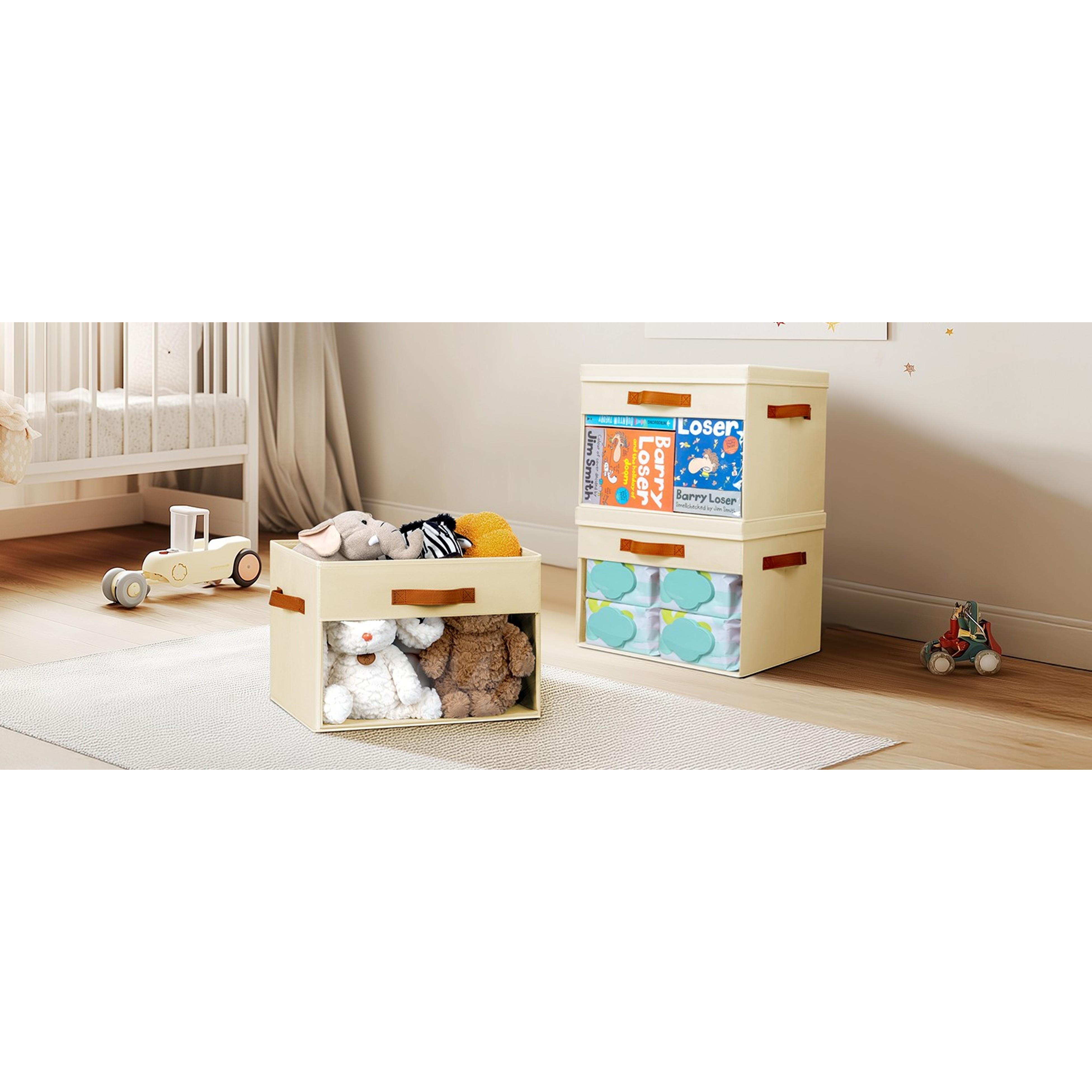 Large Fabric Storage Bins with Lids - Closet Storage OrganizersGift