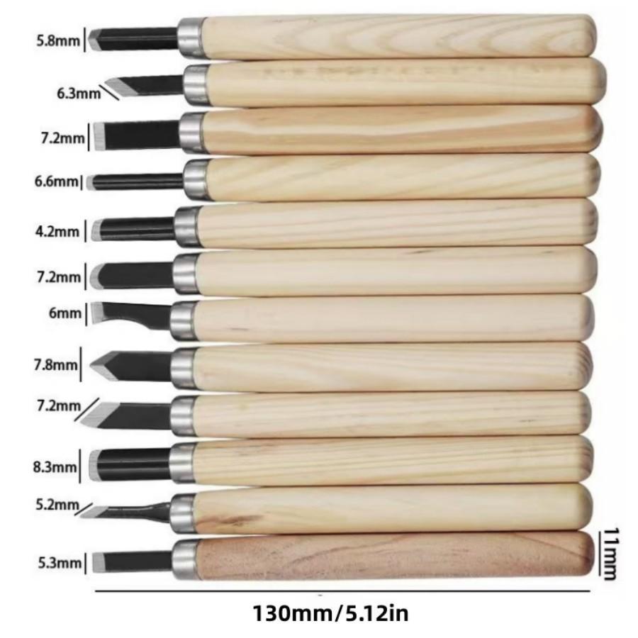 Wood Carving Tool Set 12 Pieces, Durable Steel Sculpting Knife, Essential for DIY Woodworking and Handicrafts, Perfect for Creative Projects
