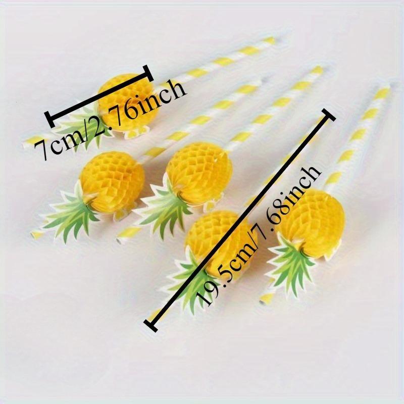 6 New Pineapple Paper Straws for Beverage Decoration INS Style Creative Design Straws Milk Tea Shop Coffee Shop Bar Summer Hot Drink Straws Disposable Pineapple Straws