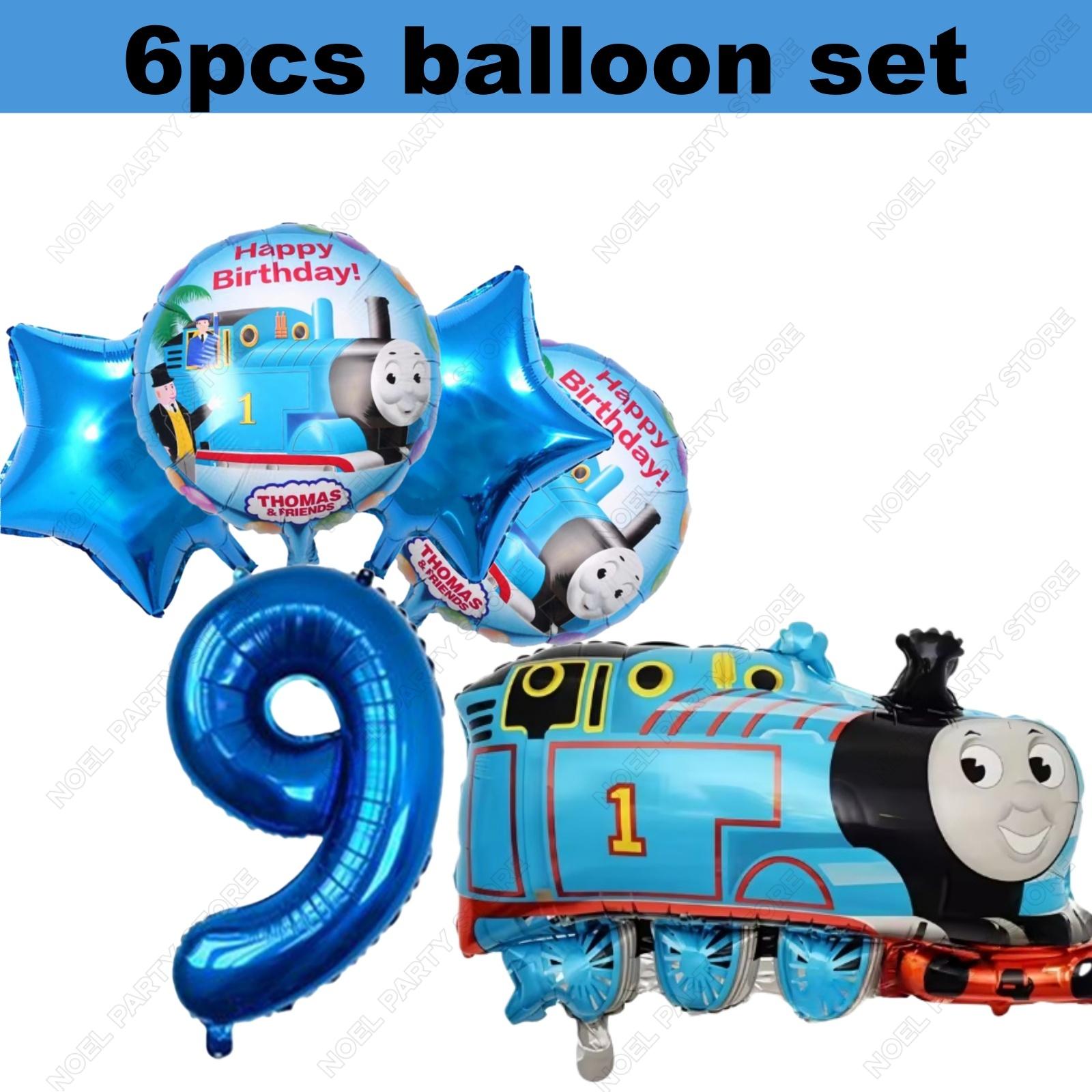 Extra-Large Cartoon Thomas Shaped Balloon Thomas The Train Theme Birthday Decorations for Ages 1-9 Aluminum Foil Balloon Set