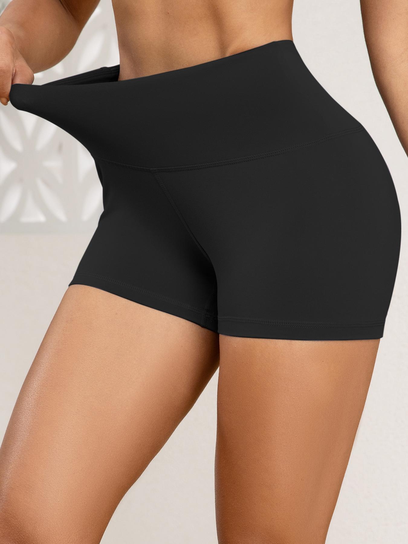 Women's Solid Color Gym Shorts, Breathable Comfortable High Stretch Shorts for Yoga Gym Workout Running, Ladies Sportswear for Summer