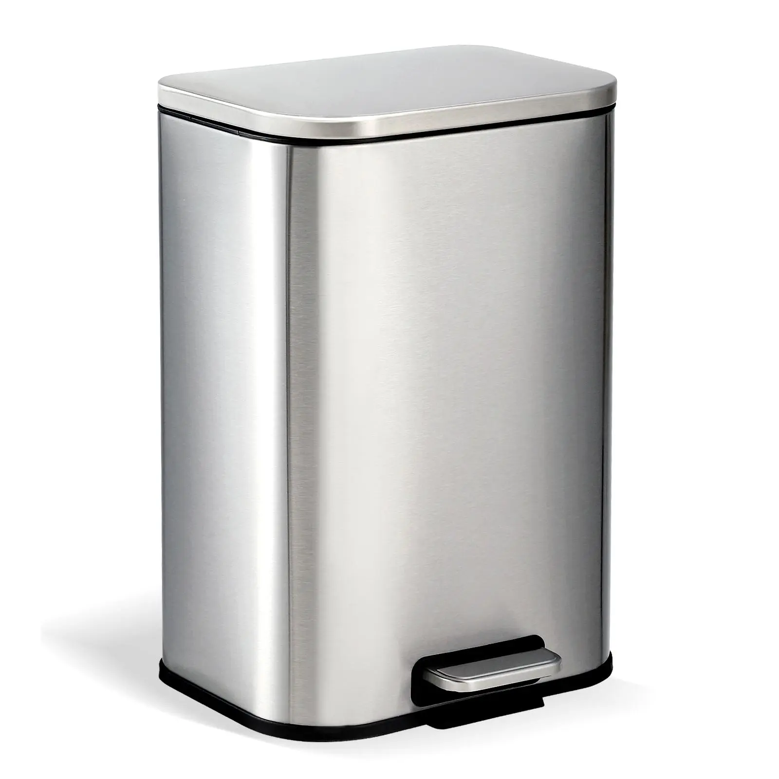 Stainless Steel Trash Can with Soft-Close Lid, Fingerprint-Proof Foot Pedal, Slim Profile, Removable Inner Bucket - Recycling Waste Bin, Trash Cans for Kitchen, 3.2/5/8/13 Gal Dorm Essentials #SohoChic