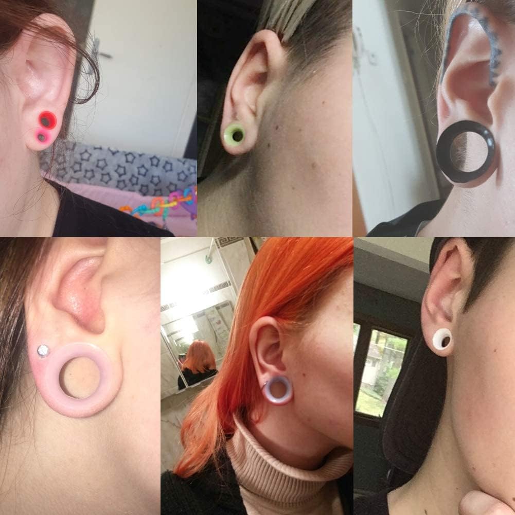 20 count Soft  Ear Gauges  Tunnels Plugs Stretchers Expander Double Flared  Tunnels Ear