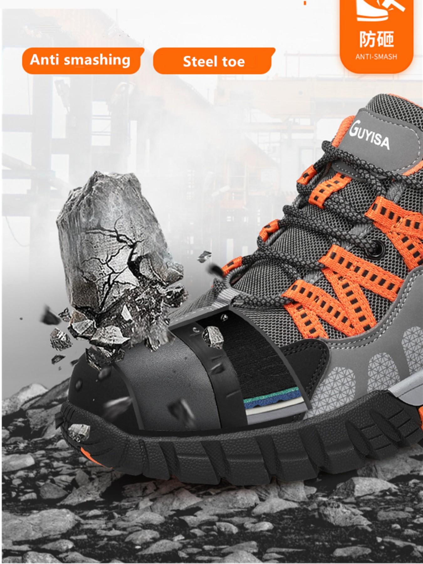 MOVRA1 Men's Steel Toe Safety Shoes - Textile Upper, Anti-Puncture, Anti-Smash, Waterproof Work Footwear for Construction, Industrial Safety Male Shoes