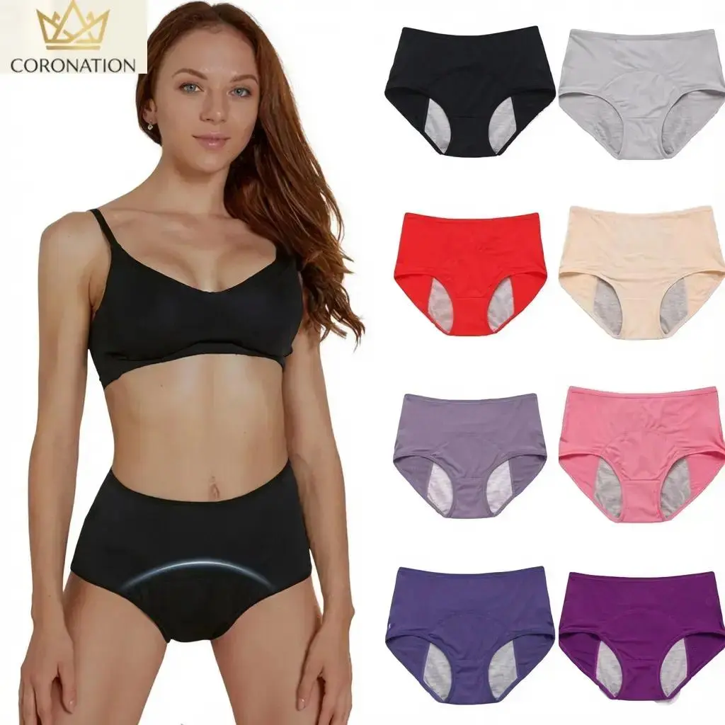 Women’s High-Waisted Leakproof Period Underwear (1/4/8PCS) - Polyester Breathable Mesh Absorbent Crotch, Full Coverage Reusable Menstrual Briefs, Plus Size Sanitary Underwear for Halloween, Sleep & Active Days