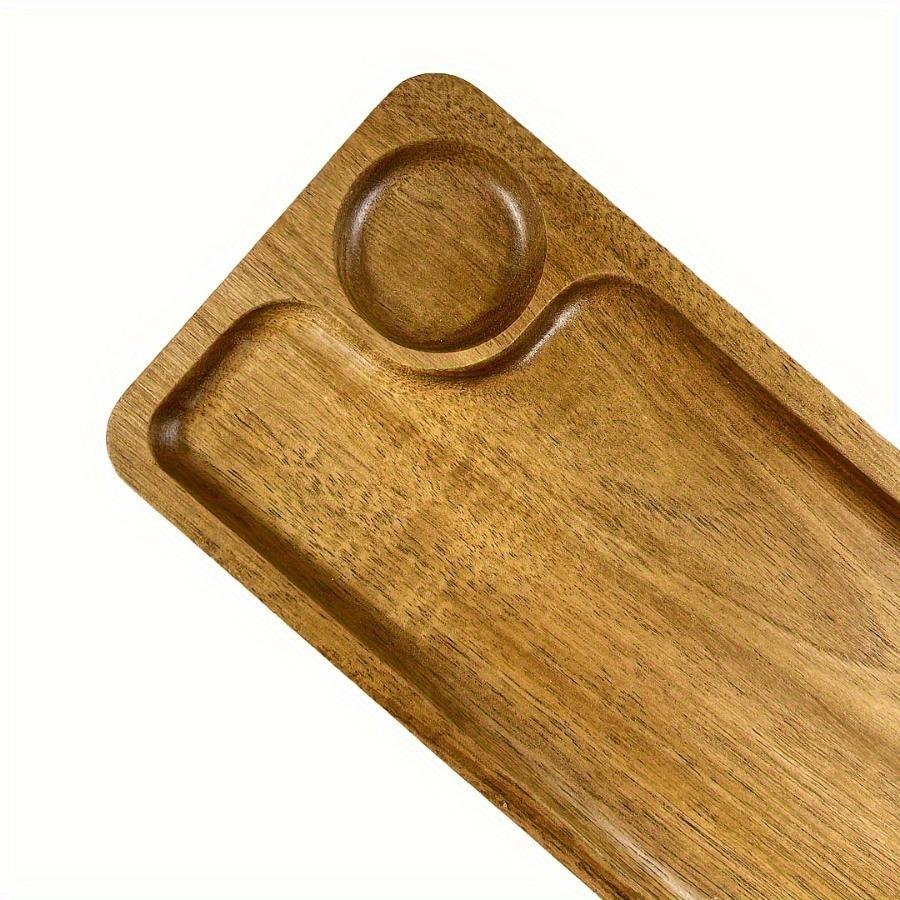 1pc Handmade Wooden Fruit Tray, Natural Wood Plate for Contact, Rectangular Dessert or Breakfast Sushi Plate, Creative Tableware for Kitchen, Decorative Holiday Kitchen Gadget, All-Season Kitchen Supplies