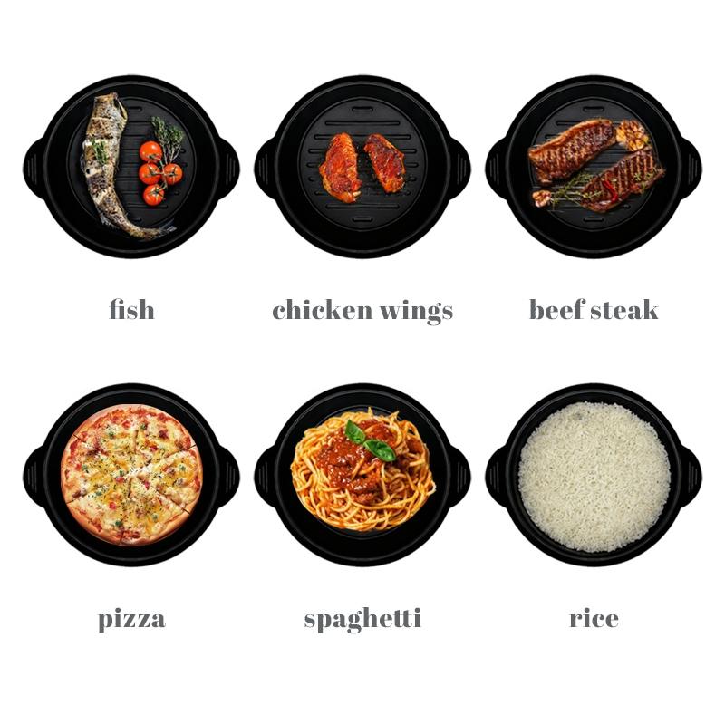 1 Piece Microwave Grill Pan,Microwave Grill Rack,Grill Pan and Warming Pan with Lid,Can Cook Beef,Bread,Chicken Wings,Bacon,Spaghetti,Rice,Vegetables and Other Foods,Microwave Kitchenware,Cookware,Suitable for Microwave Oven,Oven and so on