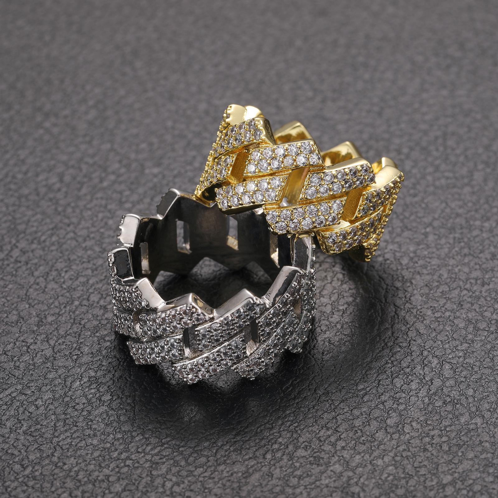 【#R43】New VVS Synthetic Moissanite Wave Rings For Women Men 2 Row Engagement Wedding Hip Hop Fine Jewelry 925 Sterling Silver Ring Gifts