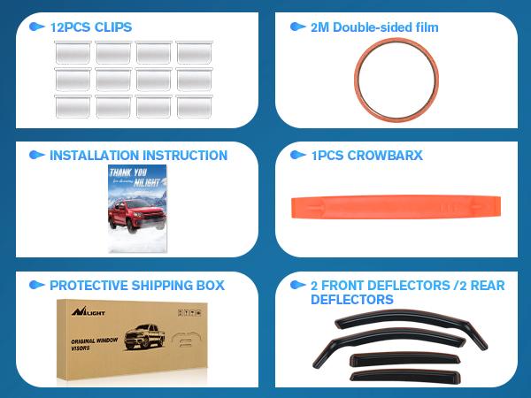 Nilight Durable in Channel Rain Guards for Honda Civic Hatchback 2016 2017 2018 2019 2020 2021 Window Deflectors, Vent Window Visors-4pcs Car Accessories Autos Not suitable for LX or EX models