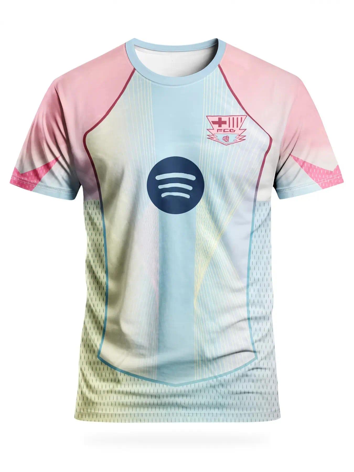 Men's football jerseys, Soccer Shirt and cartoon-patterned crewneck comfortable sports tops are suitable for playing football, training and daily wear