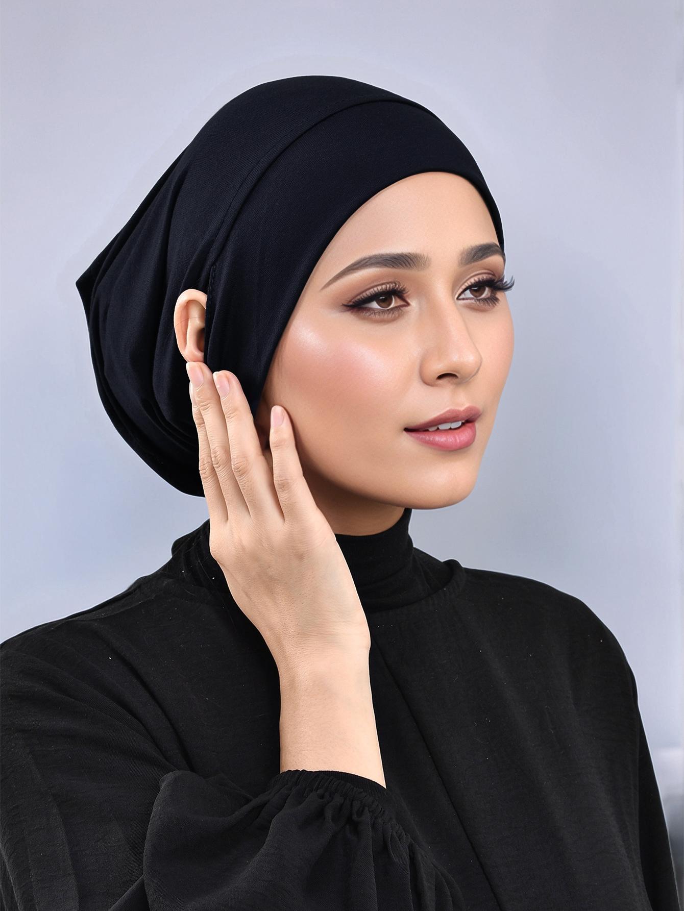 Jersey Cotton Muslim Women Under Hijab Cap With Ear Hole Inner Hijab Cap Round Forehead Underscarf Bonnet Femme Musulman Ramadan Eid&Daily Wear