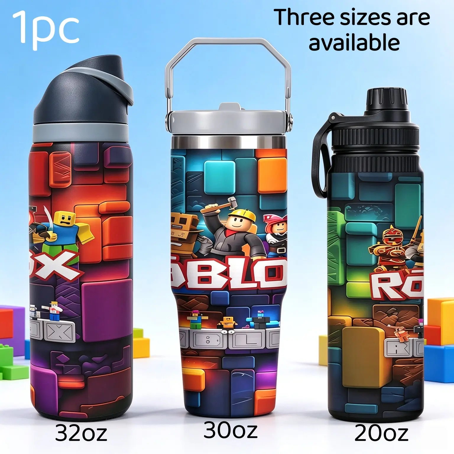 1pc Roblox Stainless Steel Insulated Water Bottle, 20oz/30oz/32oz, Double Wall Vacuum Tumbler, Football Star Graphic Print, Soccer Fan Gift