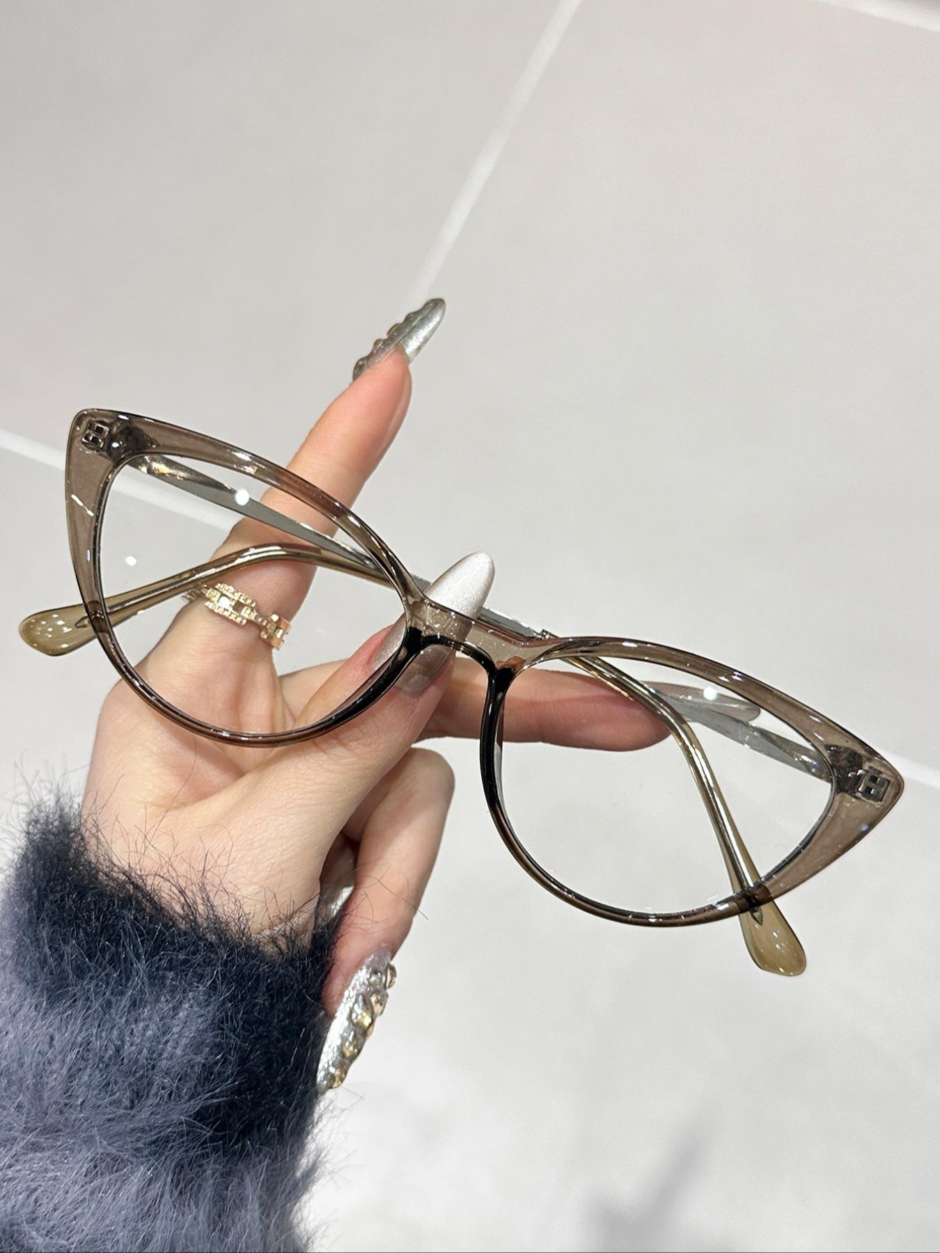 Elegant Cat Eye Small Frame Glasses for Women, Daily Wear, Office Commute, Business Casual, Style, Flat Lenses, Fashionable Frames Glasses