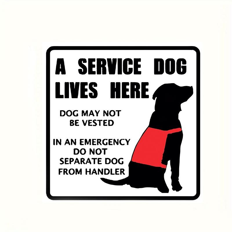 Service Dog Lives Here Emergency Sticker, Do Not Separate Dog From Handler, Vinyl Decal for Home Door Window Car, Service Dog Owner Gift