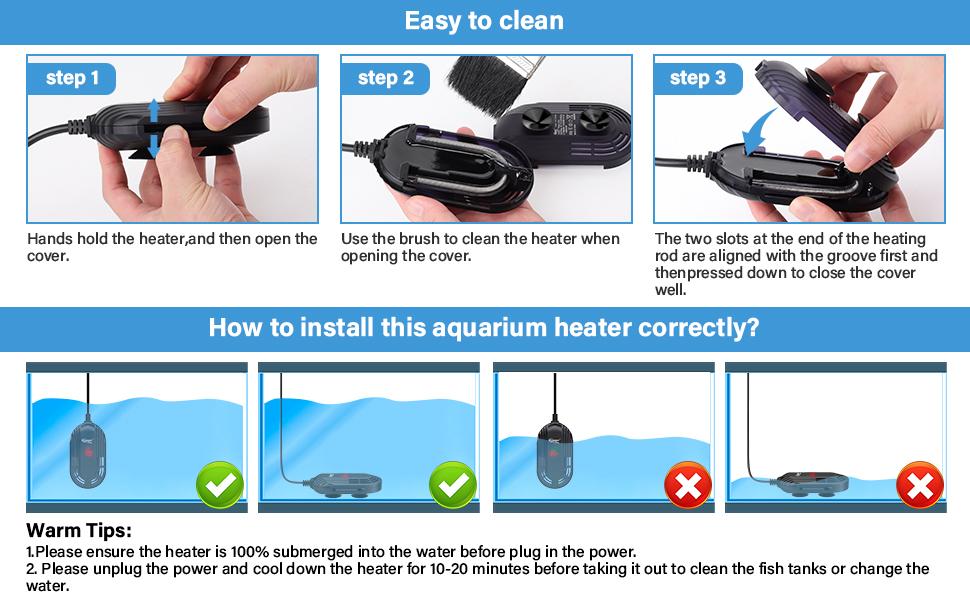 hygger Small Aquarium Heater, Submersible Betta Fish Tank Heater with Adjustable Temperature External Controller, Turtle Heater with LED Display for up to 2.5- 25 Gallon Tanks