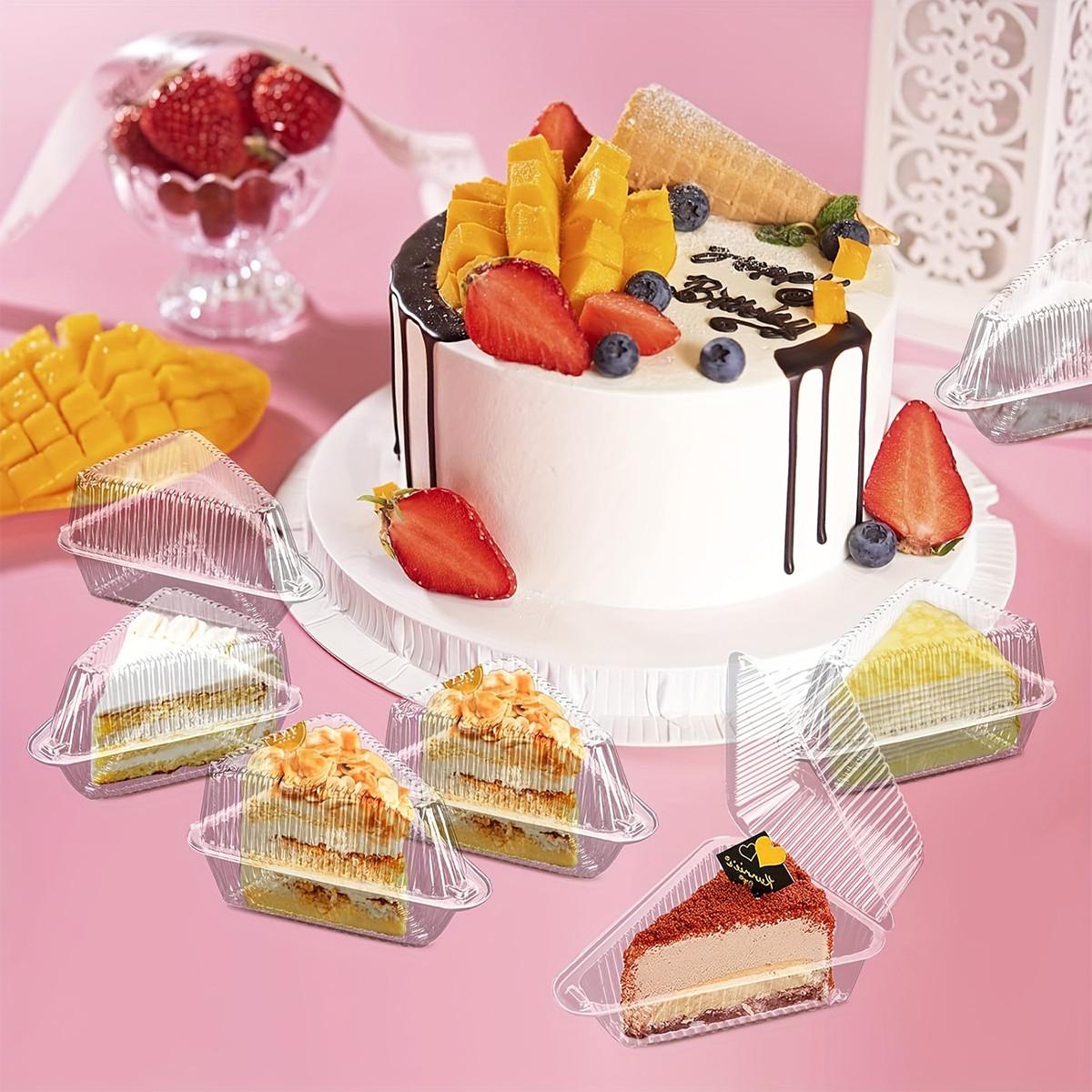 25/50/100pc triangular cake boxes with lids, Bakeware, mousse baking packaging boxes, disposable food storage boxes, transparent plastic pastry multi-layer cake boxes suitable for pies, cakes, pastries, dessert storage boxes, Baking Supplies