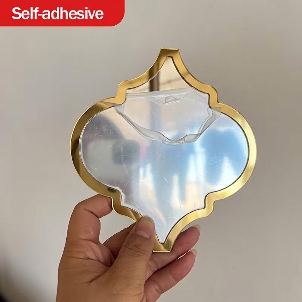 9/12Pcs Moroccan Style Acrylic Wall Mirror Set, Irregular Silver Color Decorative Mirrors, Frame, Bohemian Art Wall Decor, Bathroom/living Room/hallway