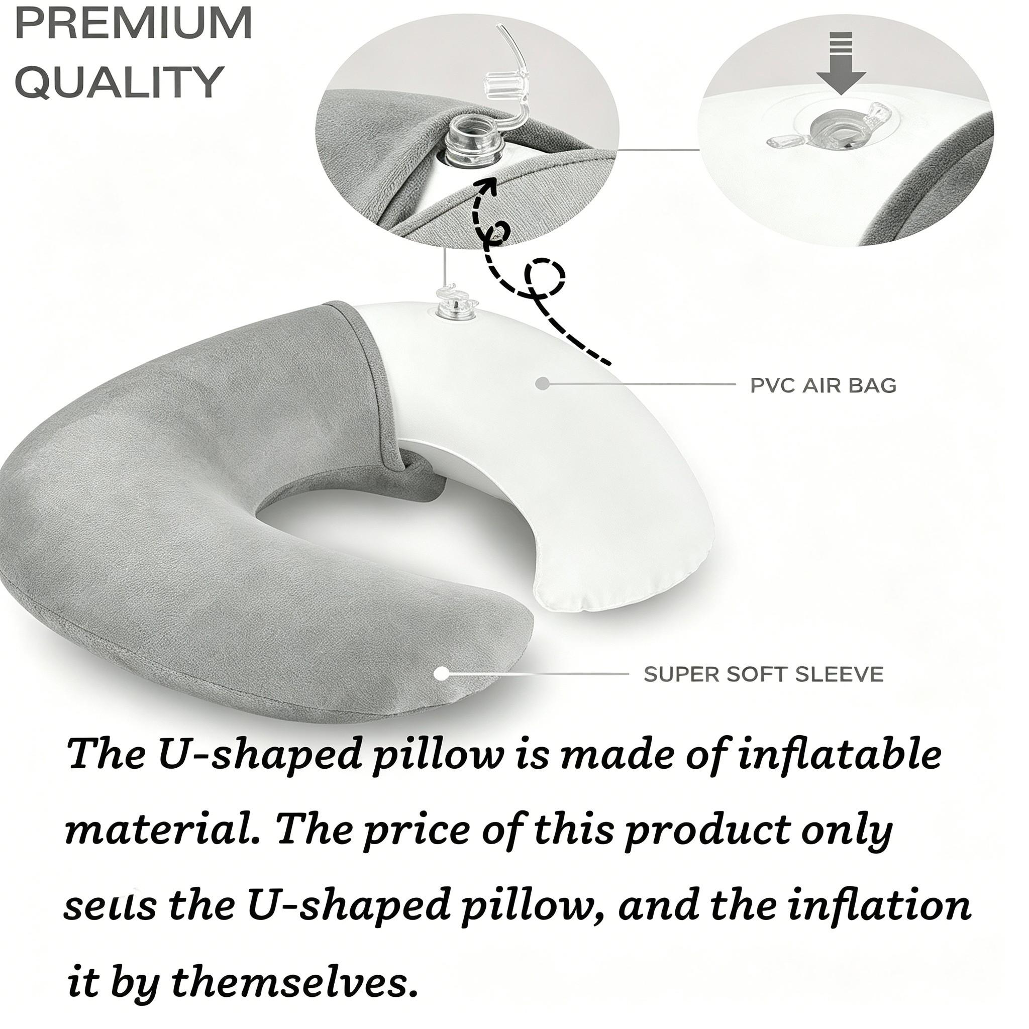 Inflatable Travel Pillow, Neck Pillow, Plane Pillow, Car Travel Pillow, U-Shape Neck Support, Travel Neck Cushion, Portable for Students/adults, Essential for Mailmen