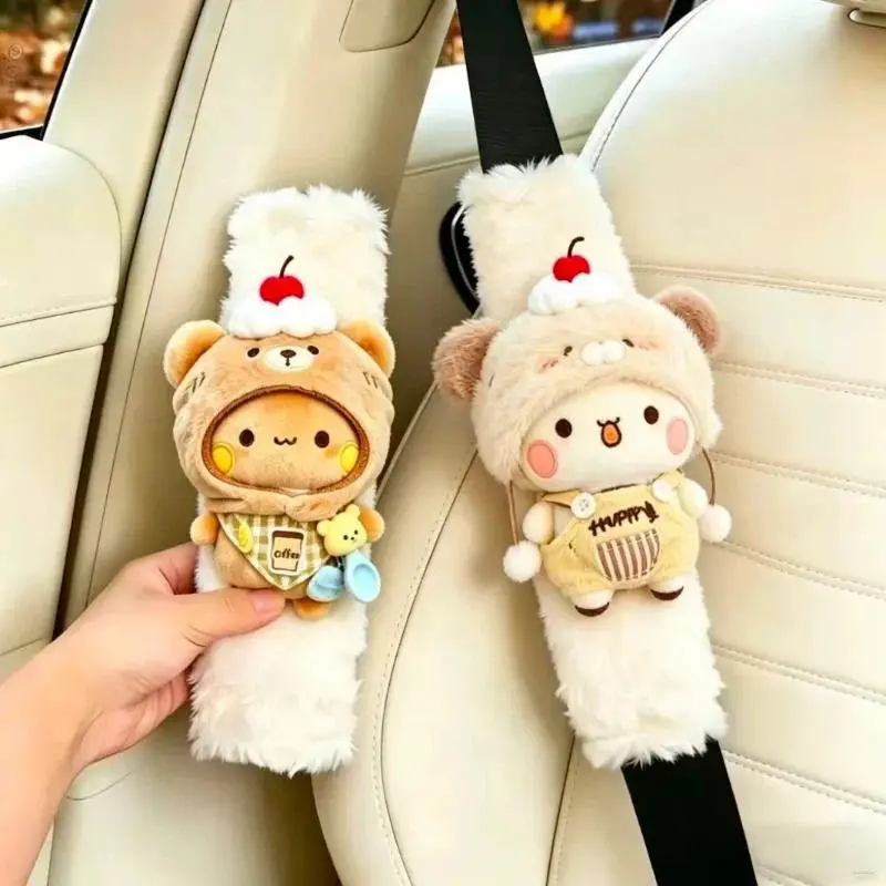 New Cute Panda Bubu And Yier Plush Shoulder Pad – Cute Panda Bubu And Dudu Car Seatbelt Cover, Plush Doll Decorative Gift