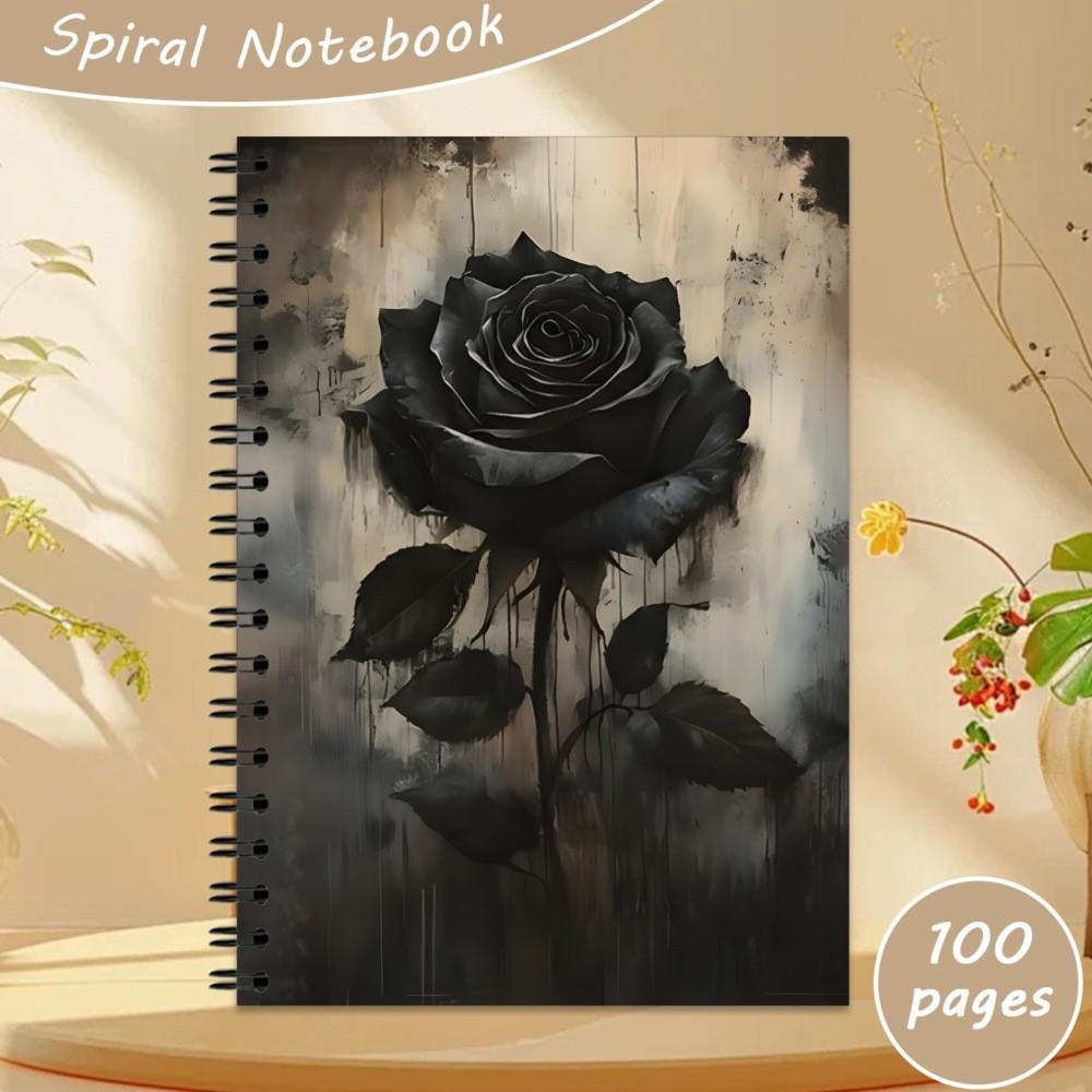 New Bestselling A5 Gothic Floral Notebook, Sketchbook, Spiral Coil Journal, Memo Pad, Writing Book, Ideal for Notes and Drawings