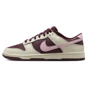 Nike Dunk Low Sneakers in Night Maroon and Medium Soft Pink – Genuine Leather and Synthetic Upper, Unisex Fashion Shoes Verifiable, with credentials and supporting global authentication