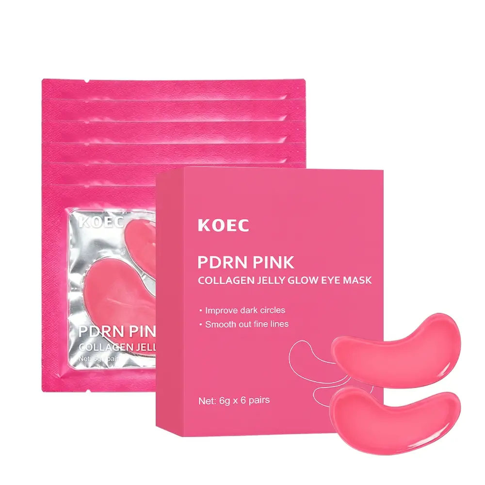 PDRN Pink Collagen Jelly Hydrogel Eye Patches | Glow Boosting, Refreshing for Puffy & Tired Eyes, Reduce Fine Lines, Hydrate & Soothe Skin